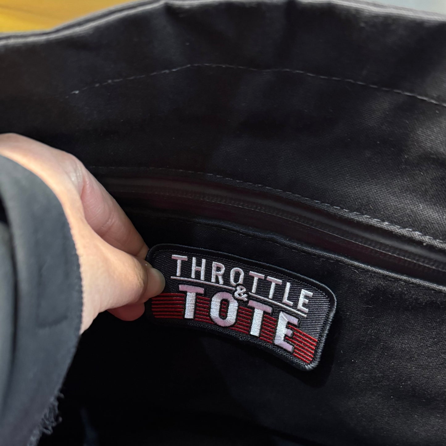 Throttle & Tote Racing Stripes Black Patch