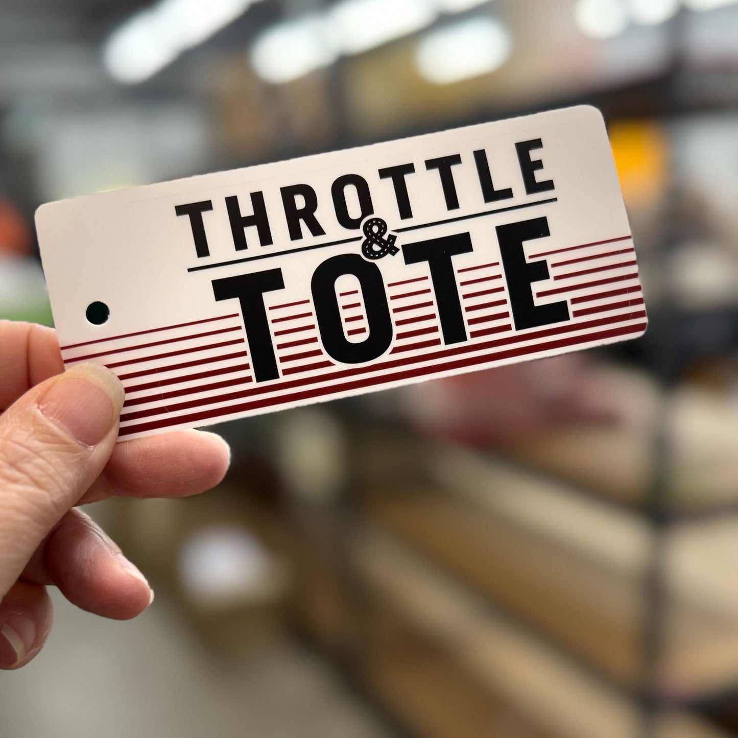 Throttle & Tote Racing Stripes Clear Sticker