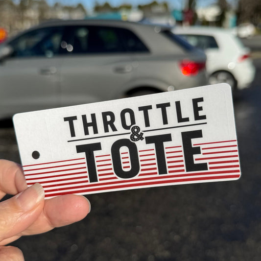 Throttle & Tote Racing Stripes Clear Sticker