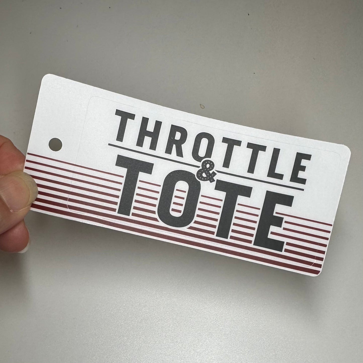 Throttle & Tote Racing Stripes Clear Sticker